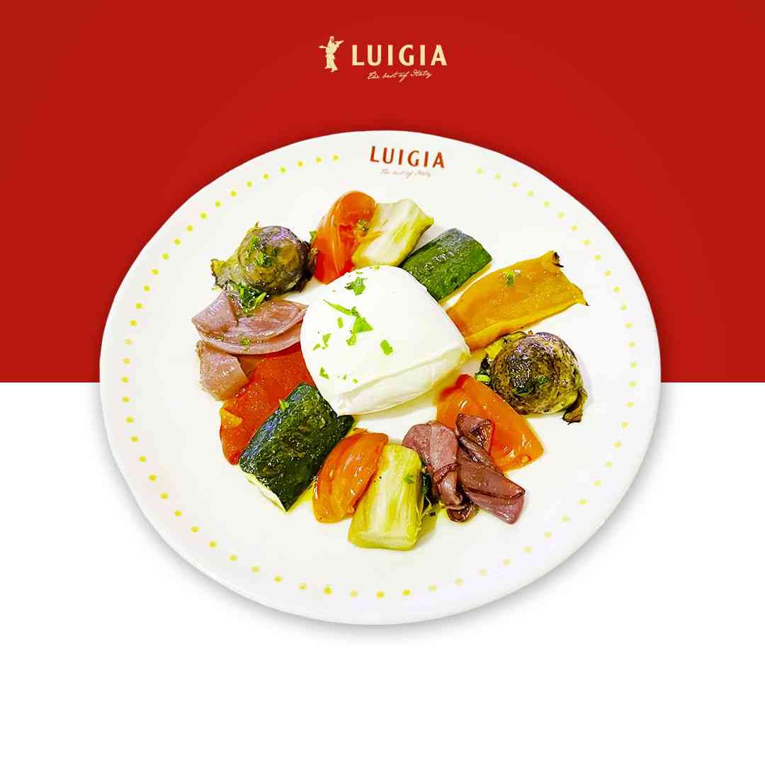 Burrata pugliese con verdure grigliate