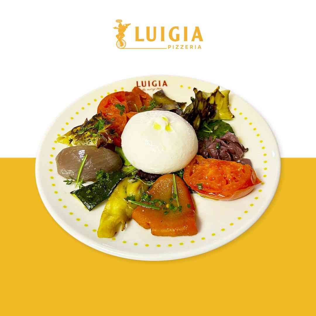 Burrata pugliese con verdure grigliate