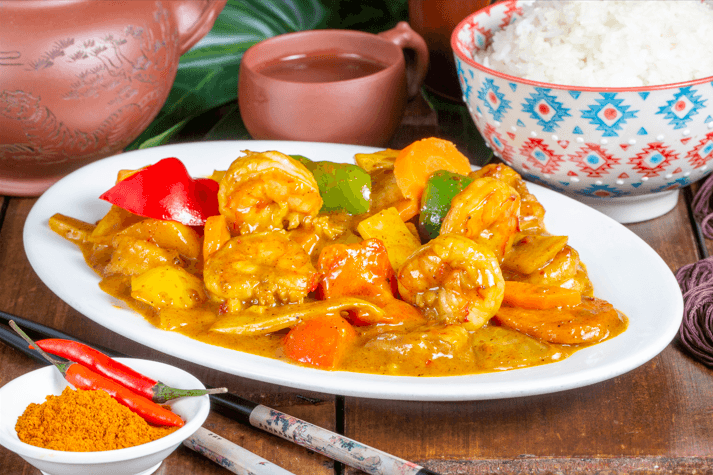 218.RIZ CREVETTES AU CURRY